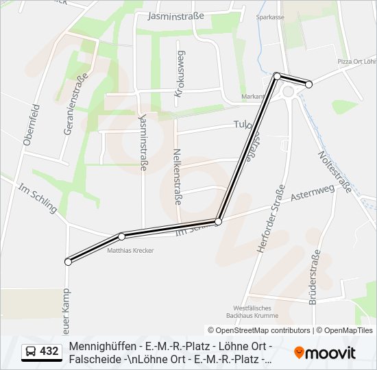 Автобус 432: карта маршрута