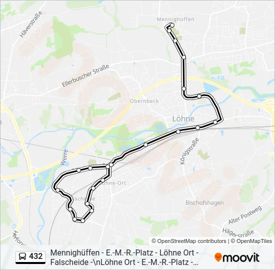 432 Bus Line Map