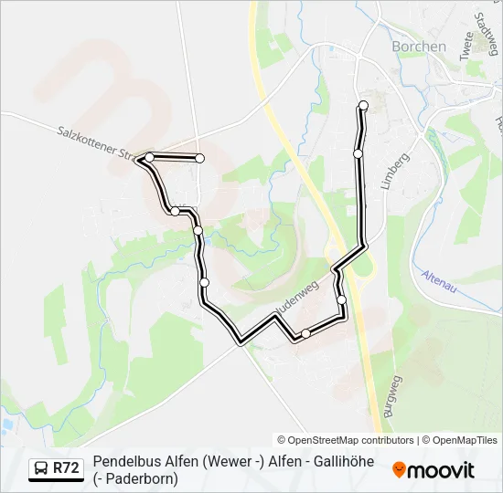 R72 Bus Line Map