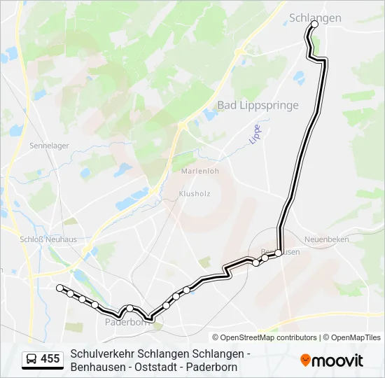 455 Bus Line Map