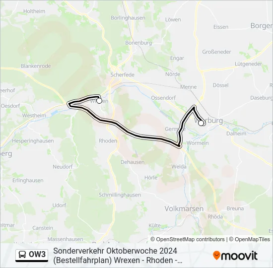 OW3 Bus Line Map