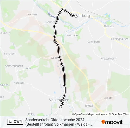 OW4 Bus Line Map
