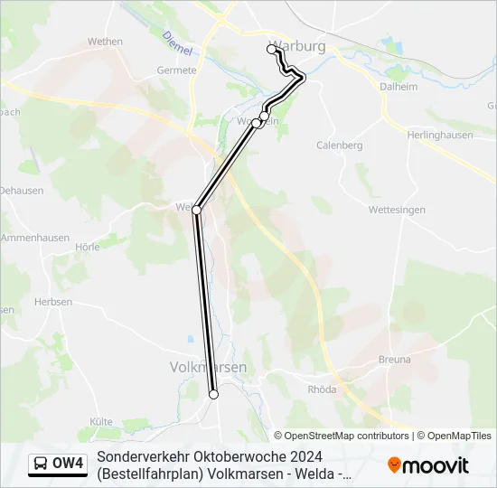 OW4 Bus Line Map