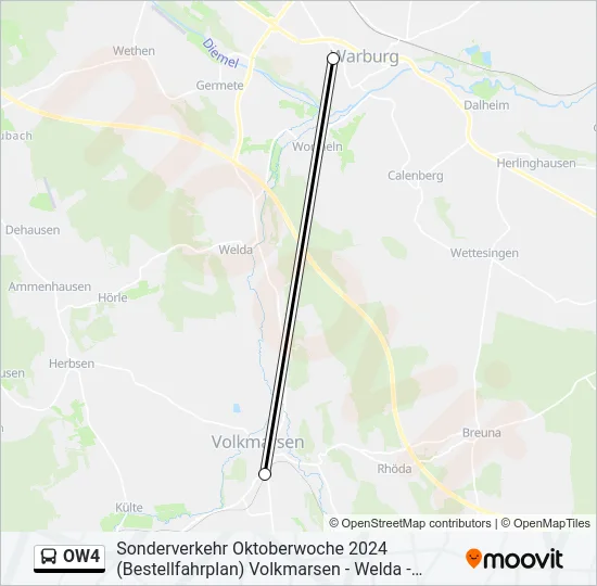 OW4 Bus Line Map