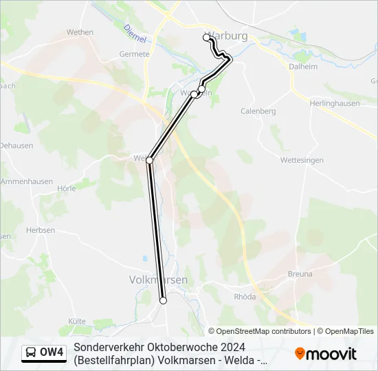 OW4 Bus Line Map
