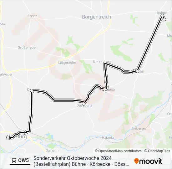 OW5 Bus Line Map