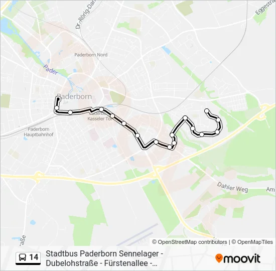 Автобус 14: карта маршрута