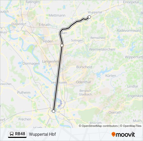 Автобус RB48: карта маршрута