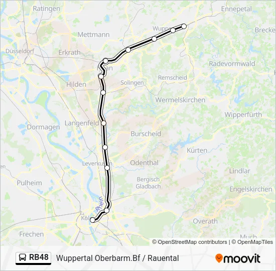 Автобус RB48: карта маршрута