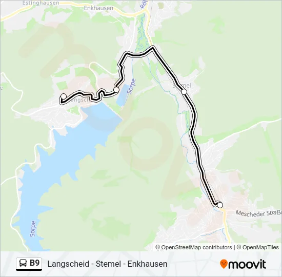 B9 Bus Line Map