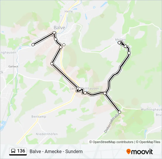 136 Bus Line Map