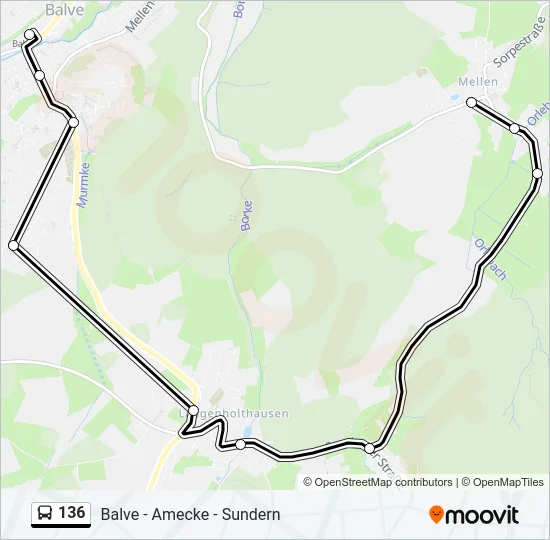 136 Bus Line Map