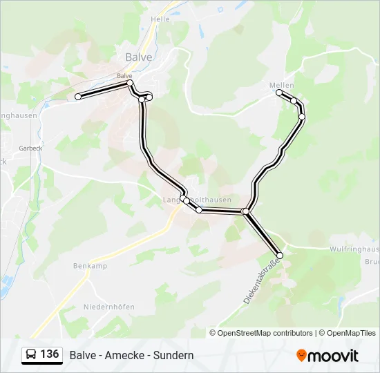 136 Bus Line Map