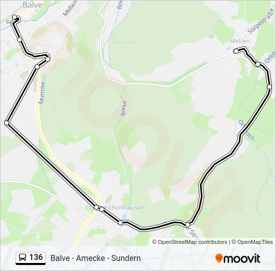 136 Bus Line Map
