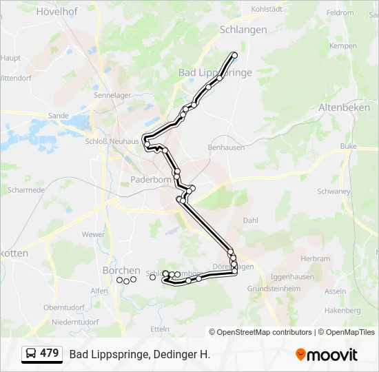 Автобус 479: карта маршрута