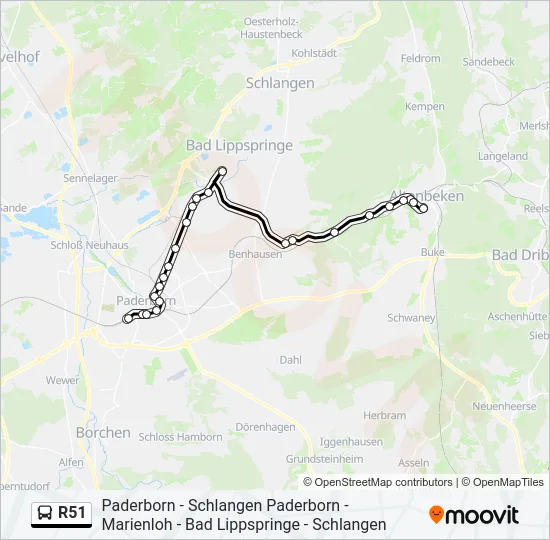 R51 Bus Line Map