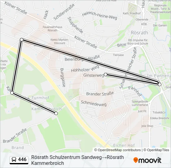 446 Bus Line Map