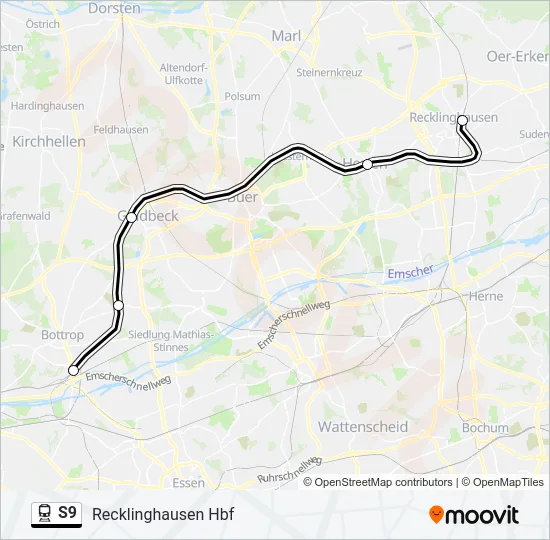 S9 Train Line Map
