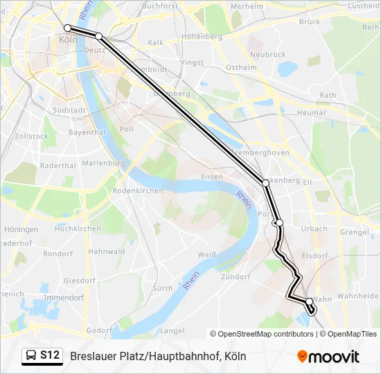 Buslinie S12 Karte