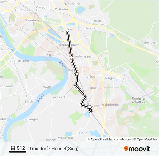 S12 Bus Line Map
