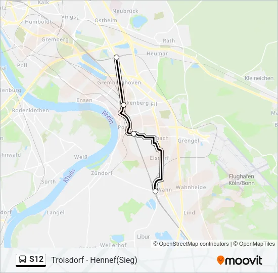 S12 Bus Line Map