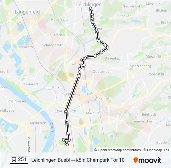251 Bus Line Map