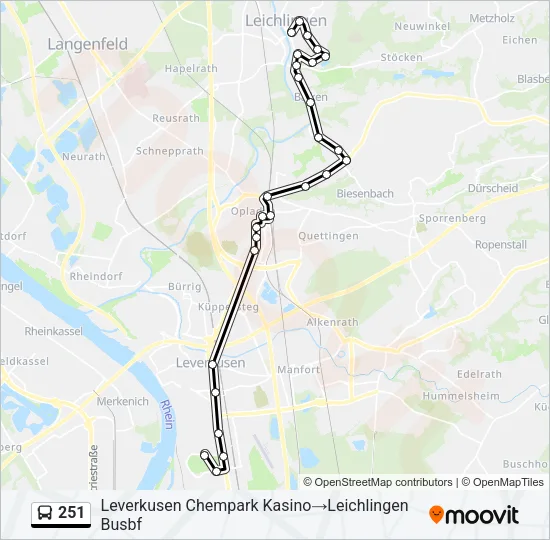 251 Bus Line Map