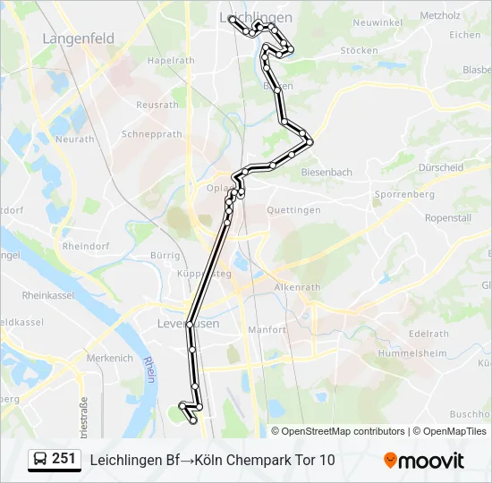 251 Bus Line Map