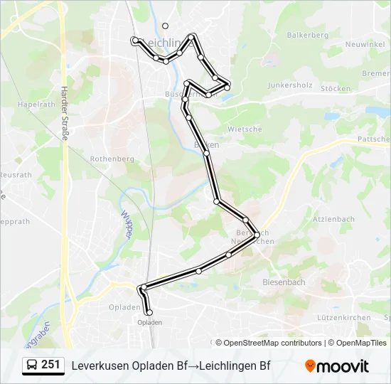 251 Bus Line Map
