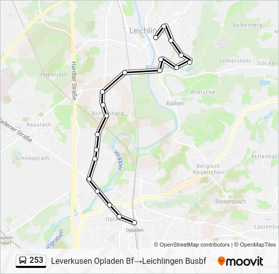 Автобус 253: карта маршрута