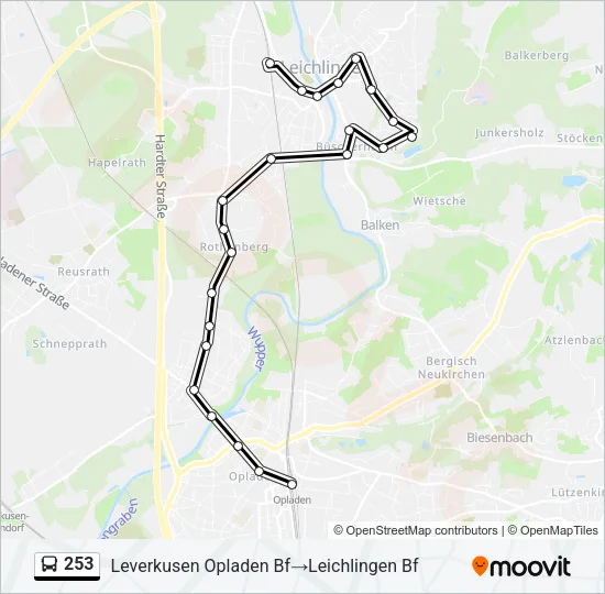 253 Bus Line Map