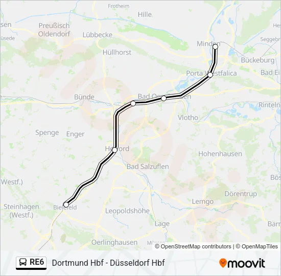 RE6 Bus Line Map