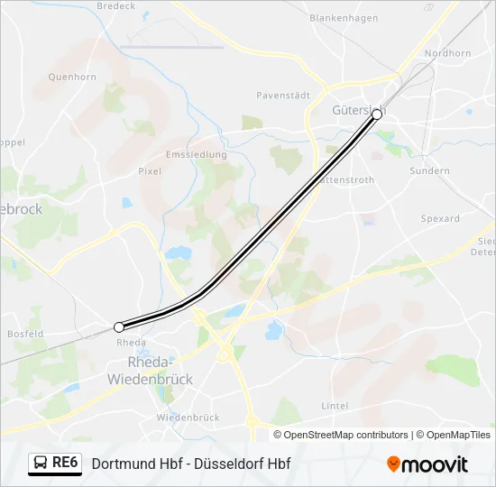 RE6 Bus Line Map