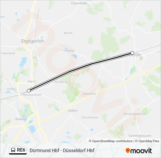 RE6 Bus Line Map
