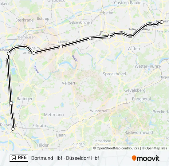 RE6 Bus Line Map
