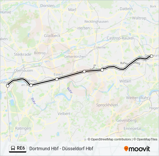 RE6 Bus Line Map