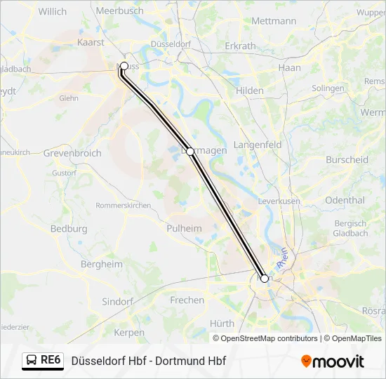 Автобус RE6: карта маршрута