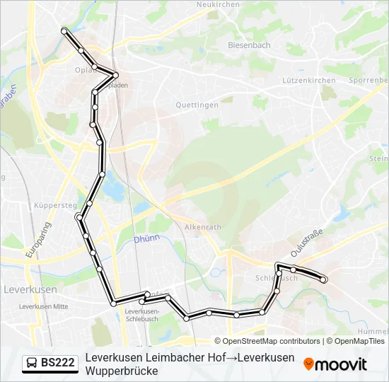 BS222 Bus Line Map