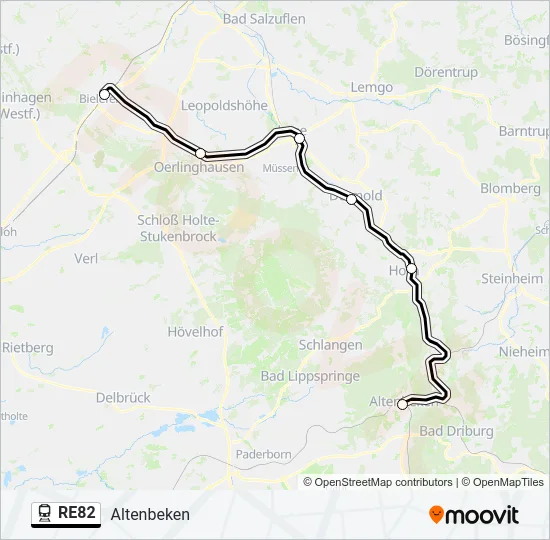RE82 Train Line Map