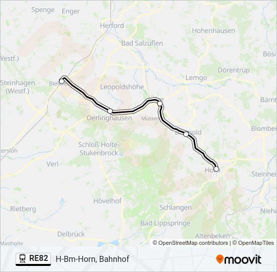 RE82 Train Line Map