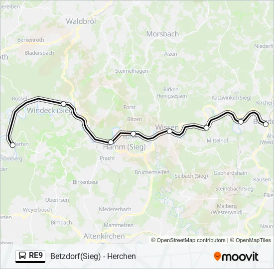 RE9 Bus Line Map