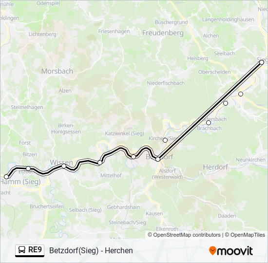 RE9 Bus Line Map