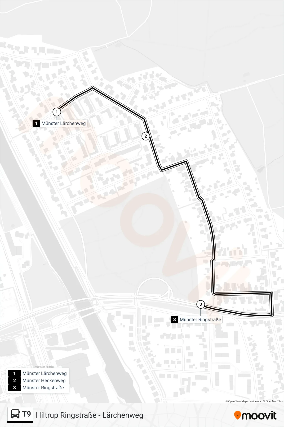 Linie T9 (Bus) Richtung Taxibus: Route und Haltestellen auf der Karte