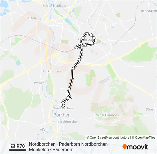 R70 Bus Line Map