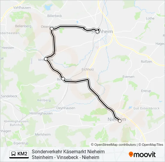 KM2 Bus Line Map