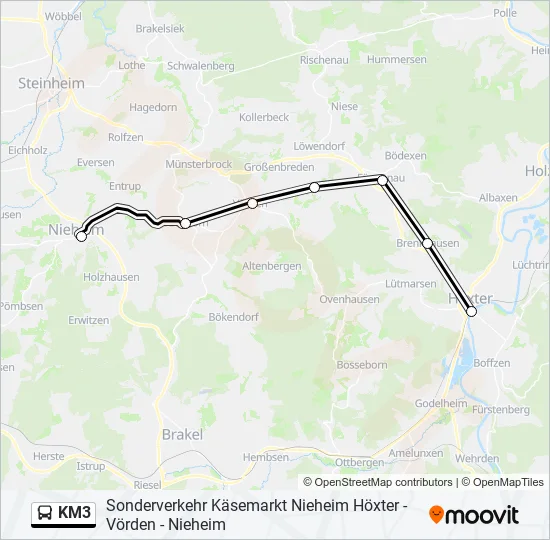 Автобус KM3: карта маршрута