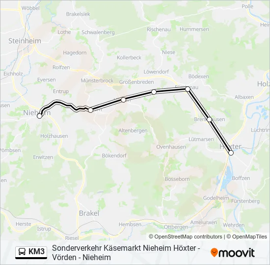 Автобус KM3: карта маршрута
