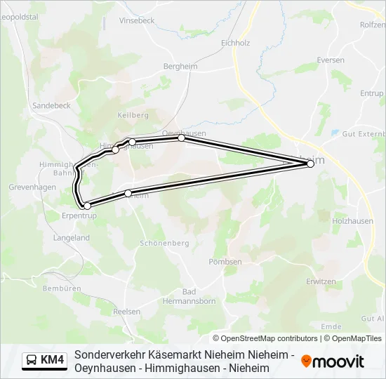 KM4 Bus Line Map