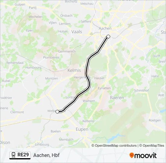 RE29 Train Line Map