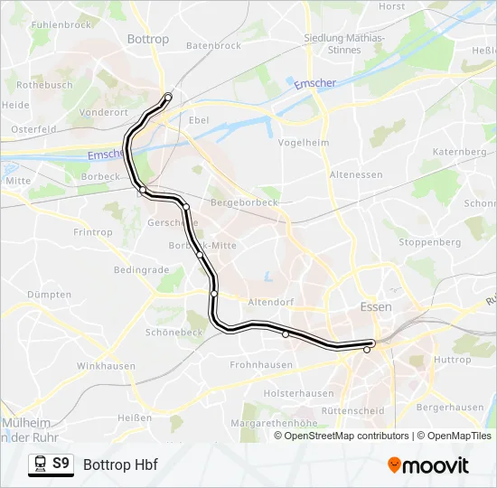S9 Train Line Map
